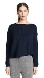 Nude Striped Sweater With Round Neckline