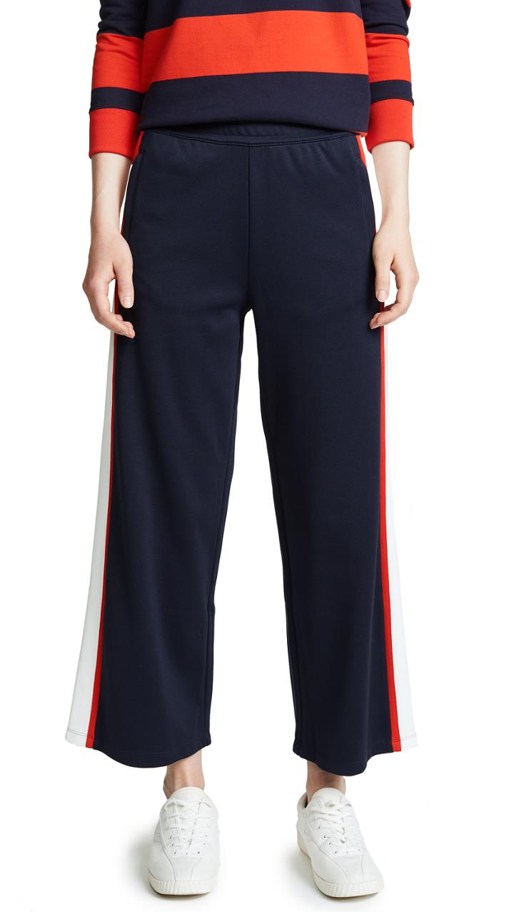 Tory Sport Wide Leg Cropped Track Pants