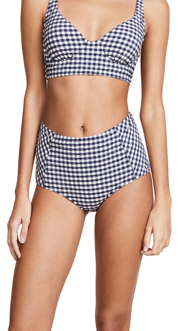 Tory Burch Gingham High Waisted Bottoms
