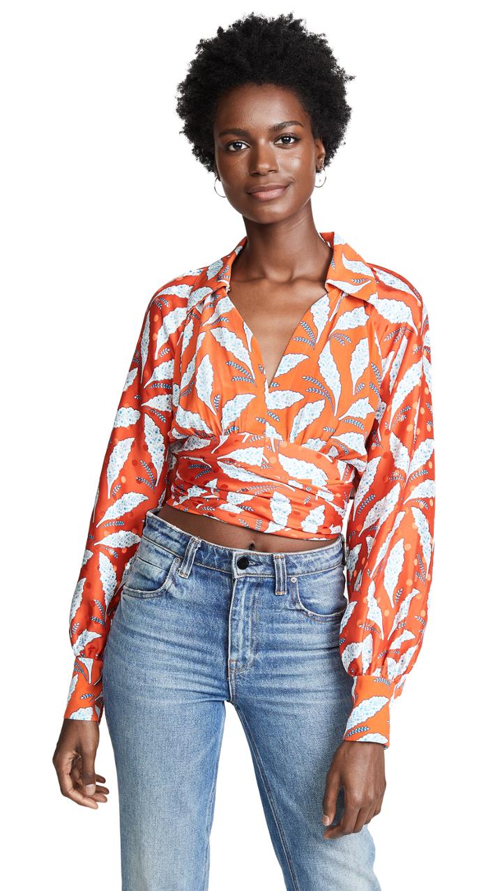Diane Von Furstenberg Waist Tie Blouse