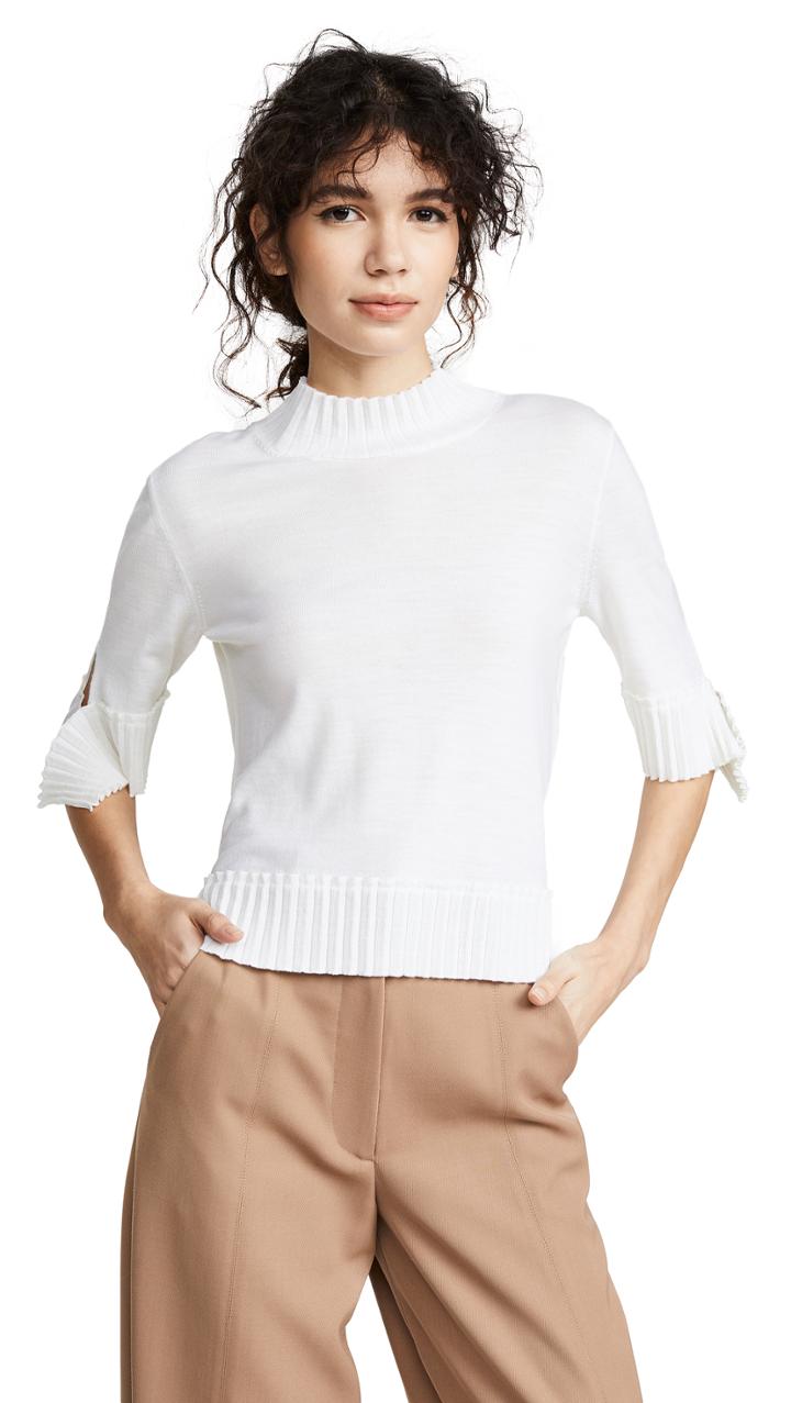 Nina Ricci Pleated Knit Sweater