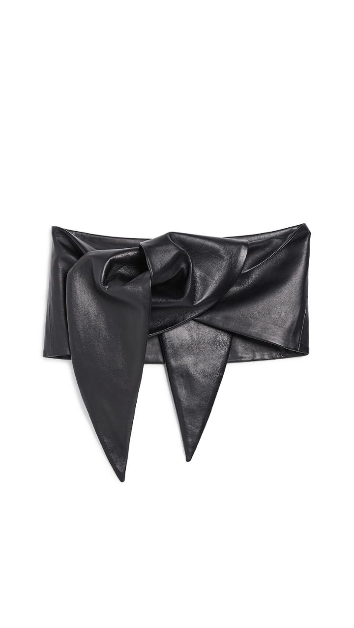 Tibi Tissue Leather Tie Belt