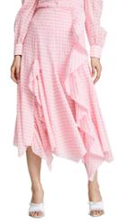 Jourden Striped Midi Skirt With Ruffle
