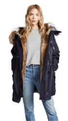 Army By Yves Salomon Puffer Hooded Coat With Fur Trim