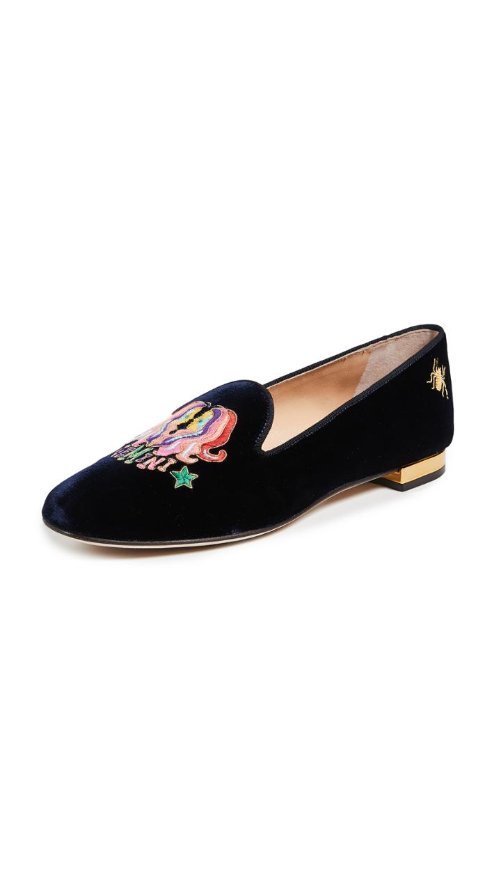 Charlotte Olympia Gemini Embroidered Flats