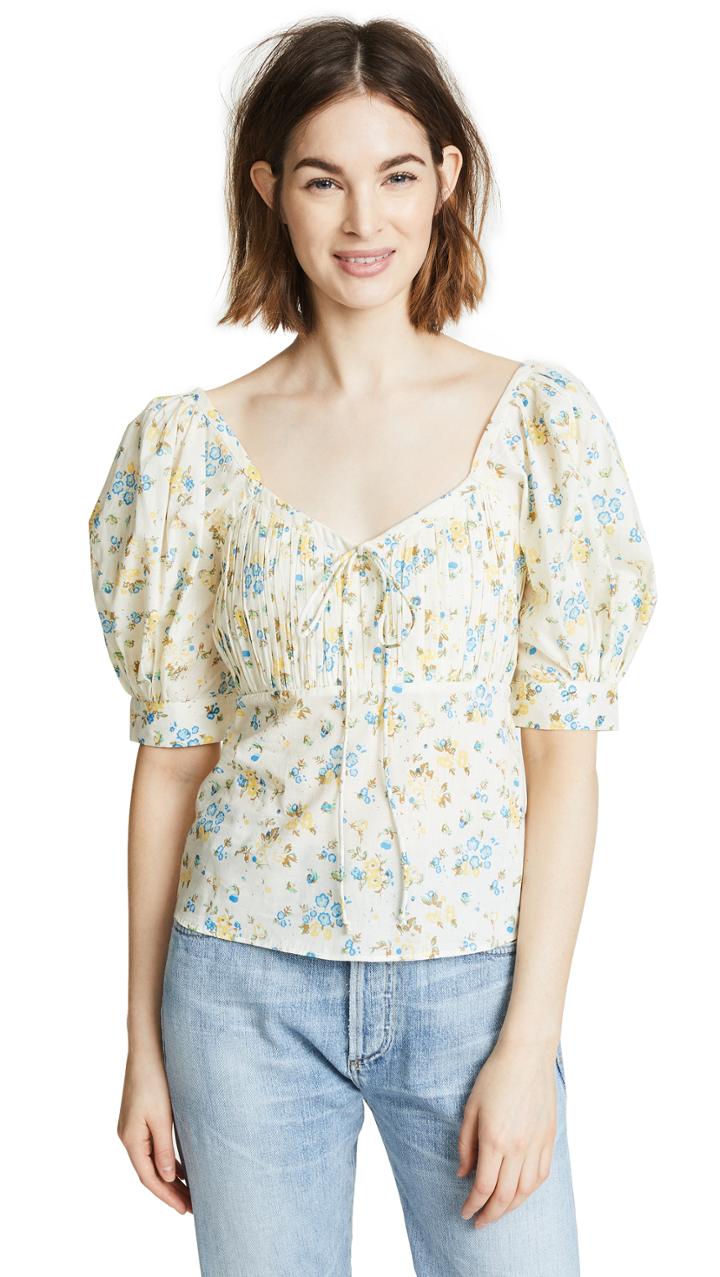 Valencia Vine Kate Ditsy Floral Babydoll Top