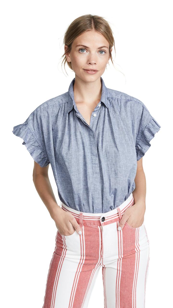 Birds Of Paradis Marianne Ruffle Sleeve Shirt