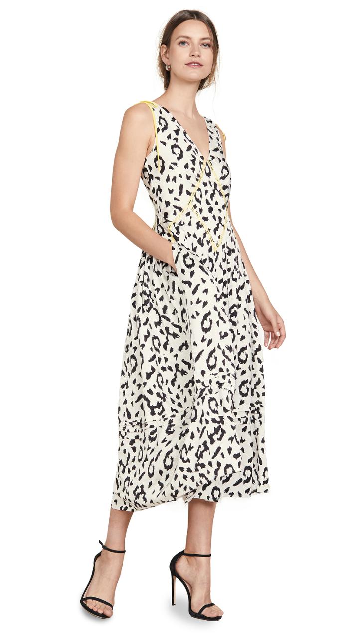 Self Portrait Sleevless Leopard Printed Dress