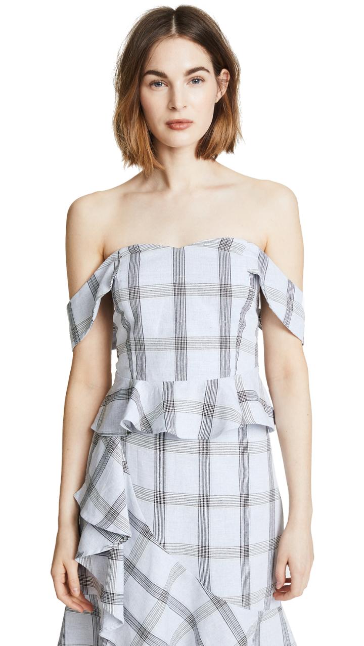 J O A X Chriselle Off Shoulder Peplum Top