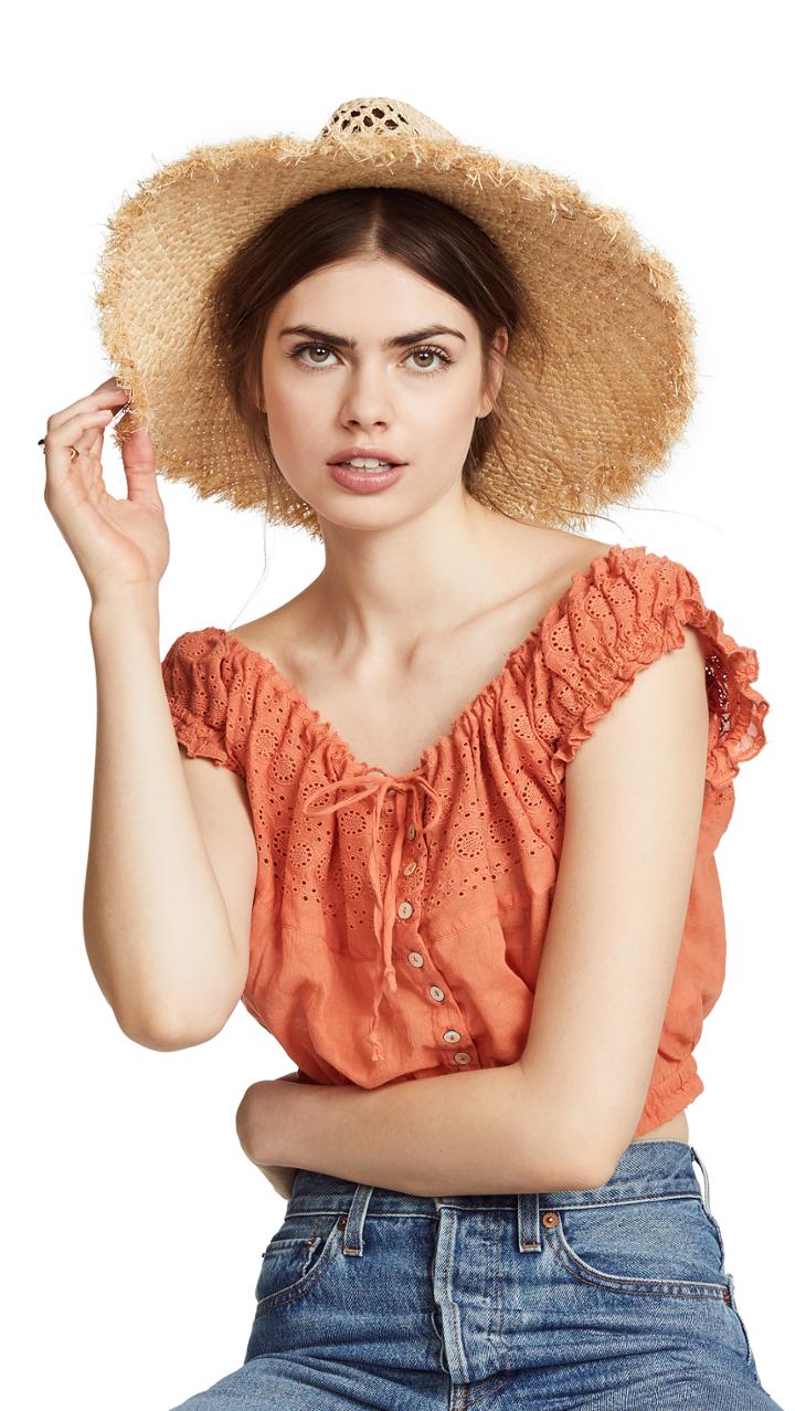 Kate Spade New York Openwork Long Brim Fedora