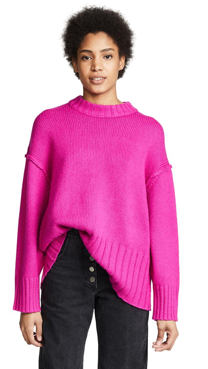 Jason Wu Grey Long Sleeve Crew Neck Sweater