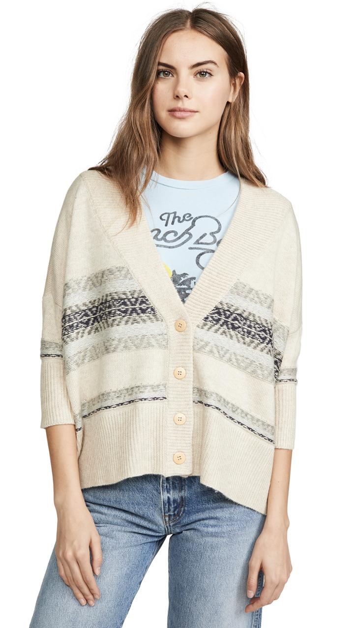 Chaser Fair Isle Drop Shoulder Oversized Cardi