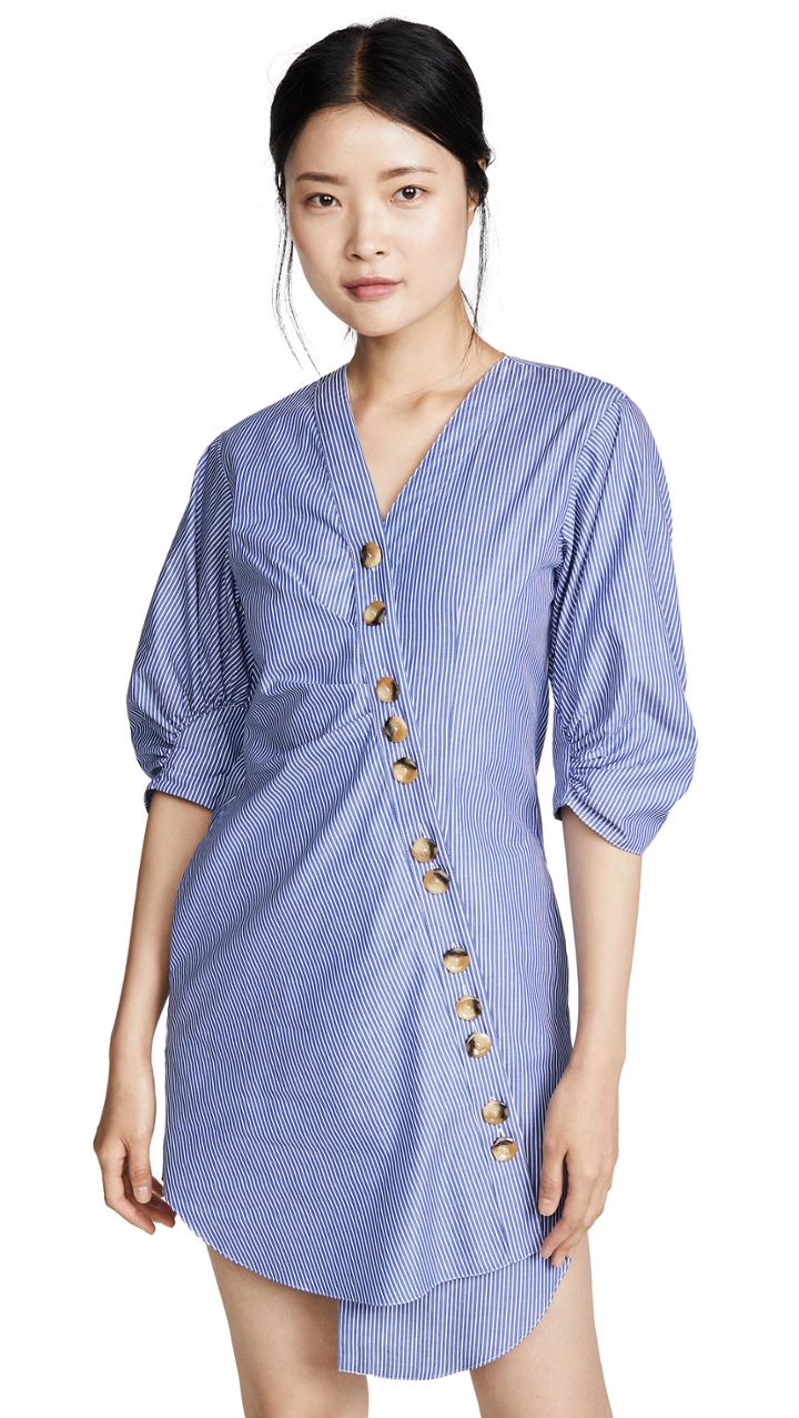 Tibi Striped Asymmetrical Shirtdress