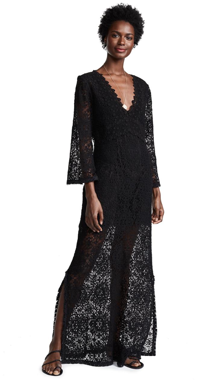 Temptation Positano Rennel Long Sleeve Crochet Dress