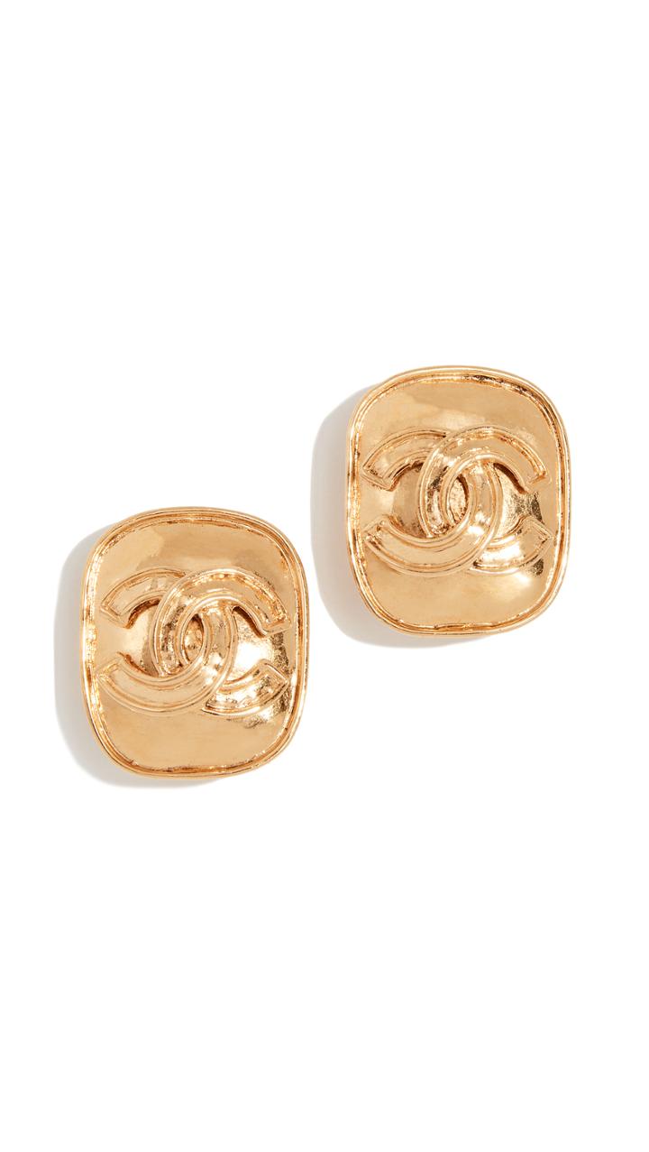 What Goes Around Comes Around Chanel Square Earrings