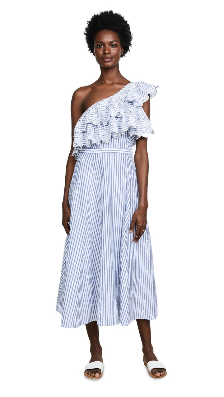 Kos Resort Printed One Shoulder Dress