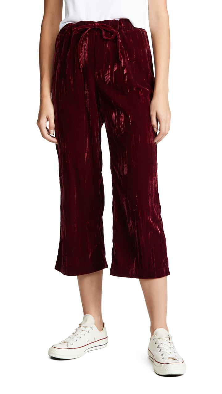 Bb Dakota Jog In My Memory Pleated Velvet Pants