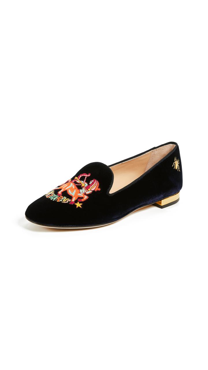 Charlotte Olympia Sagittarius Embroidered Flats
