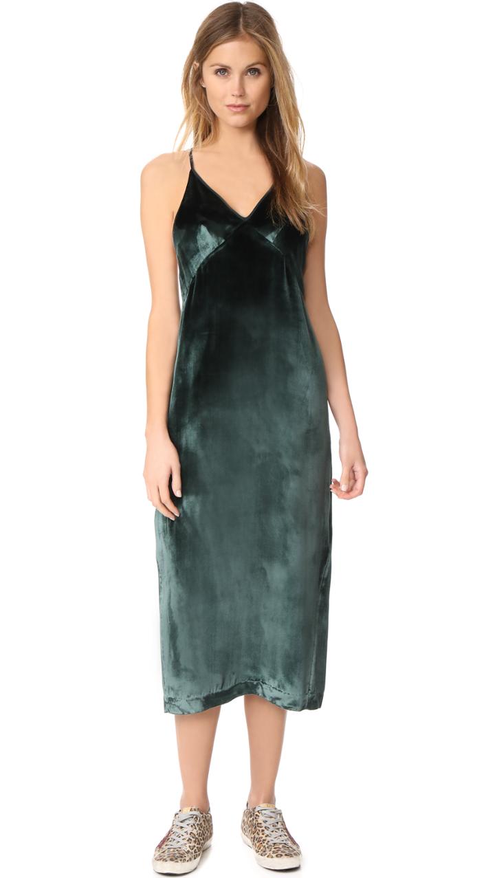 J Brand Blessing Velvet Midi Dress