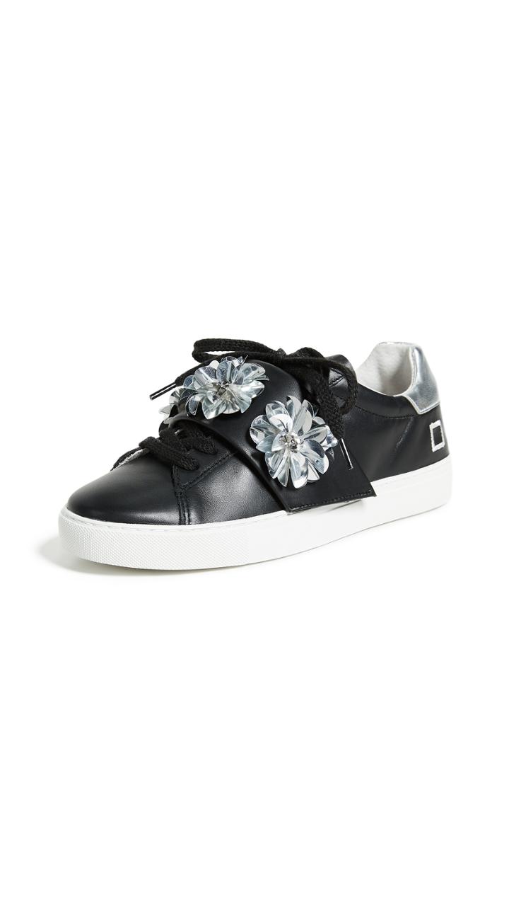 D A T E Newman Black Strap Sneakers