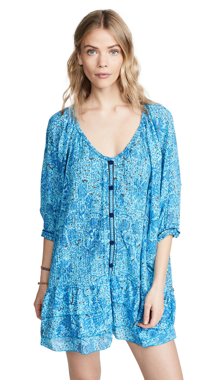 Poupette St Barth Ruffled Poncho Dress