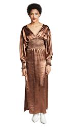 Caroline Constas Smocked Waist Gown