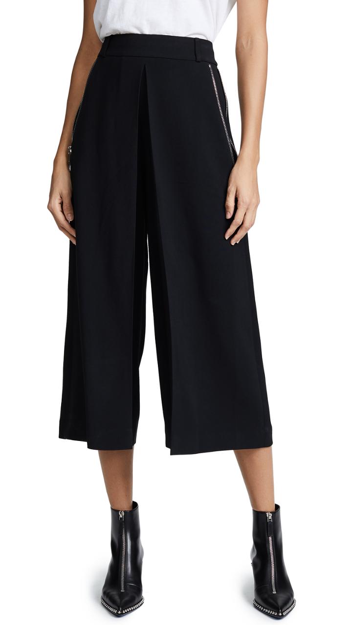 Alexander Wang High Waist Trousers With Zipper Detail
