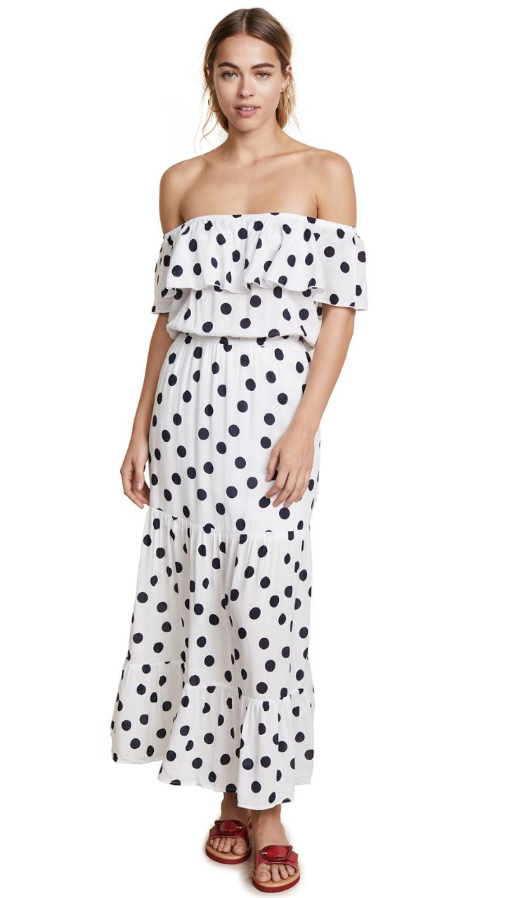 Three Dots Dot Voile Maxi Dress