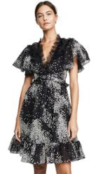 Giambattista Valli V Neck Frill Shoulder Dress