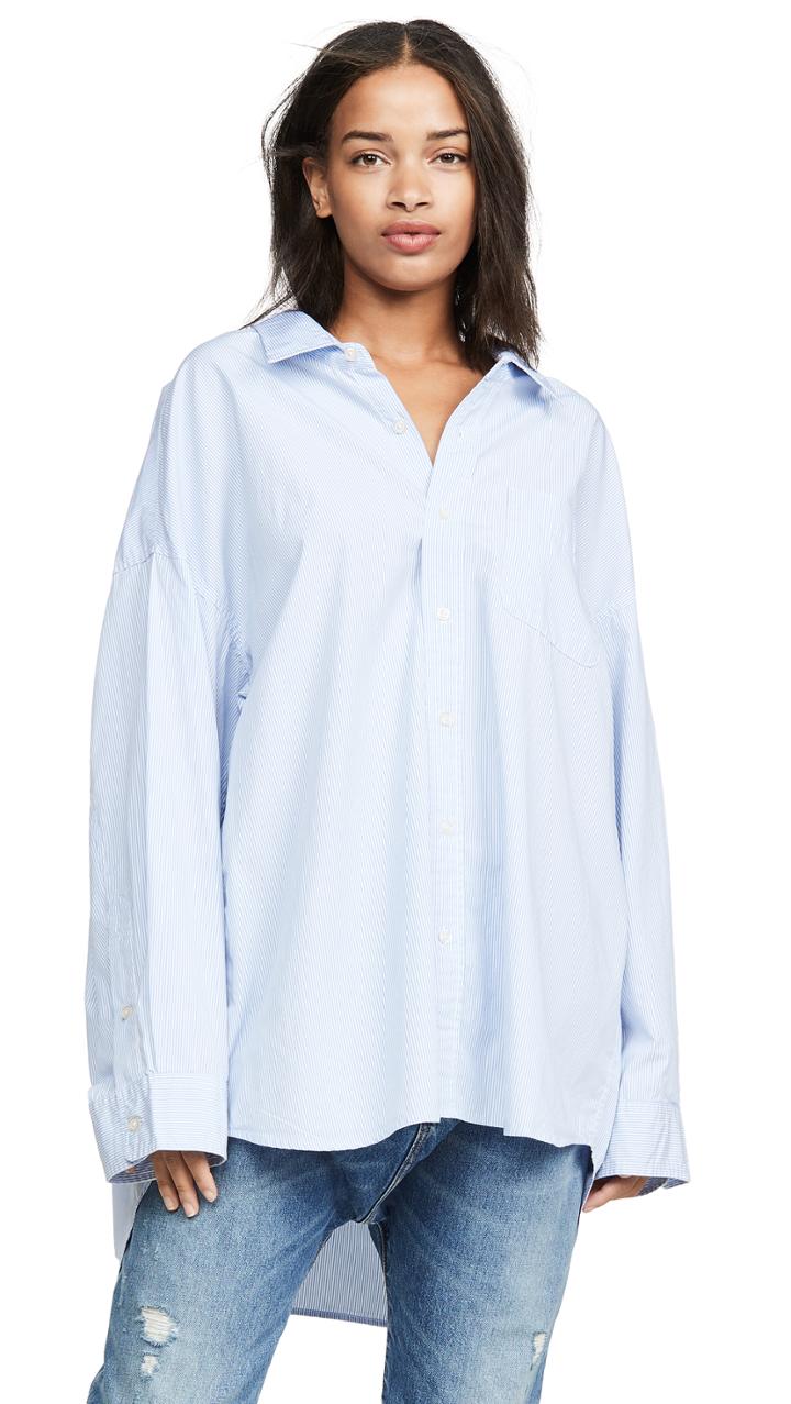R13 Drop Neck Oxford Shirt