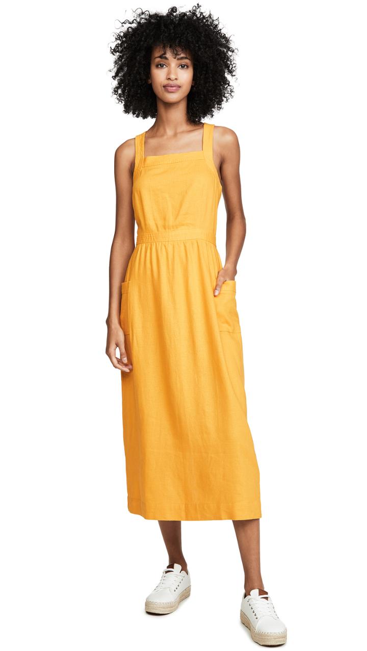 Madewell Garment Dyed Apron Midi Dress