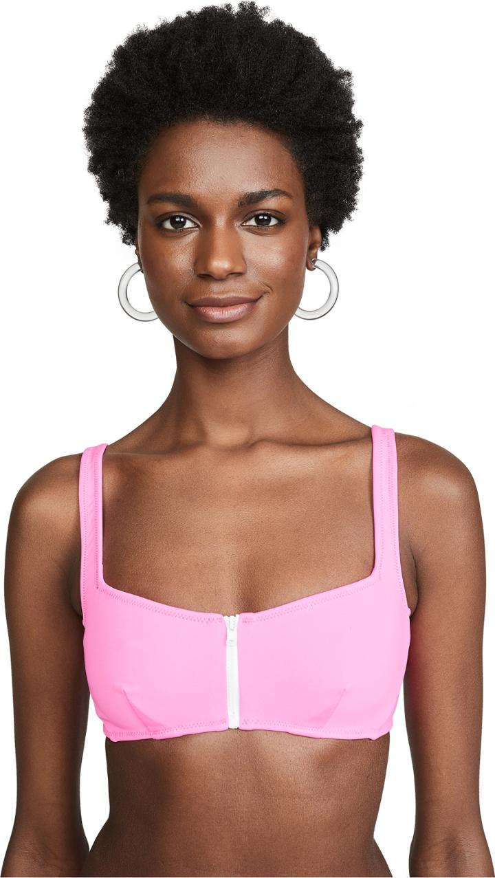 Jonathan Simkhai Classic Front Zip Bikini Top