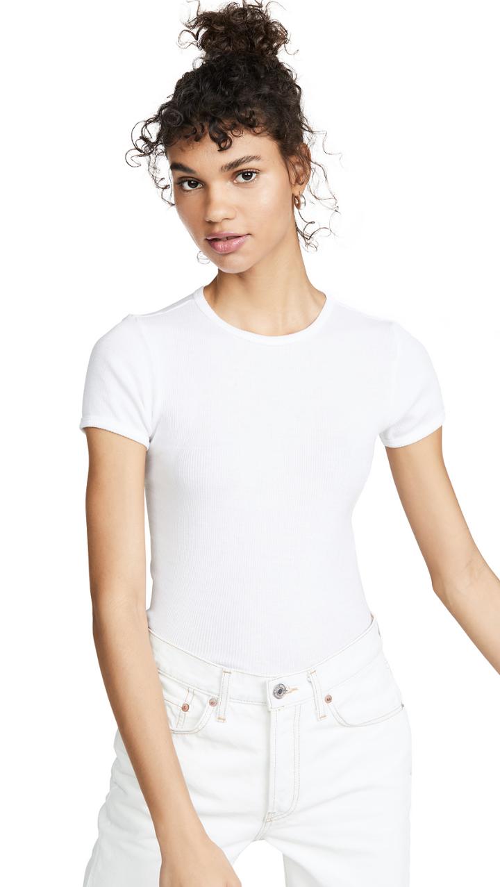 Re Done 90s Ribbed Cap Sleeve Tee