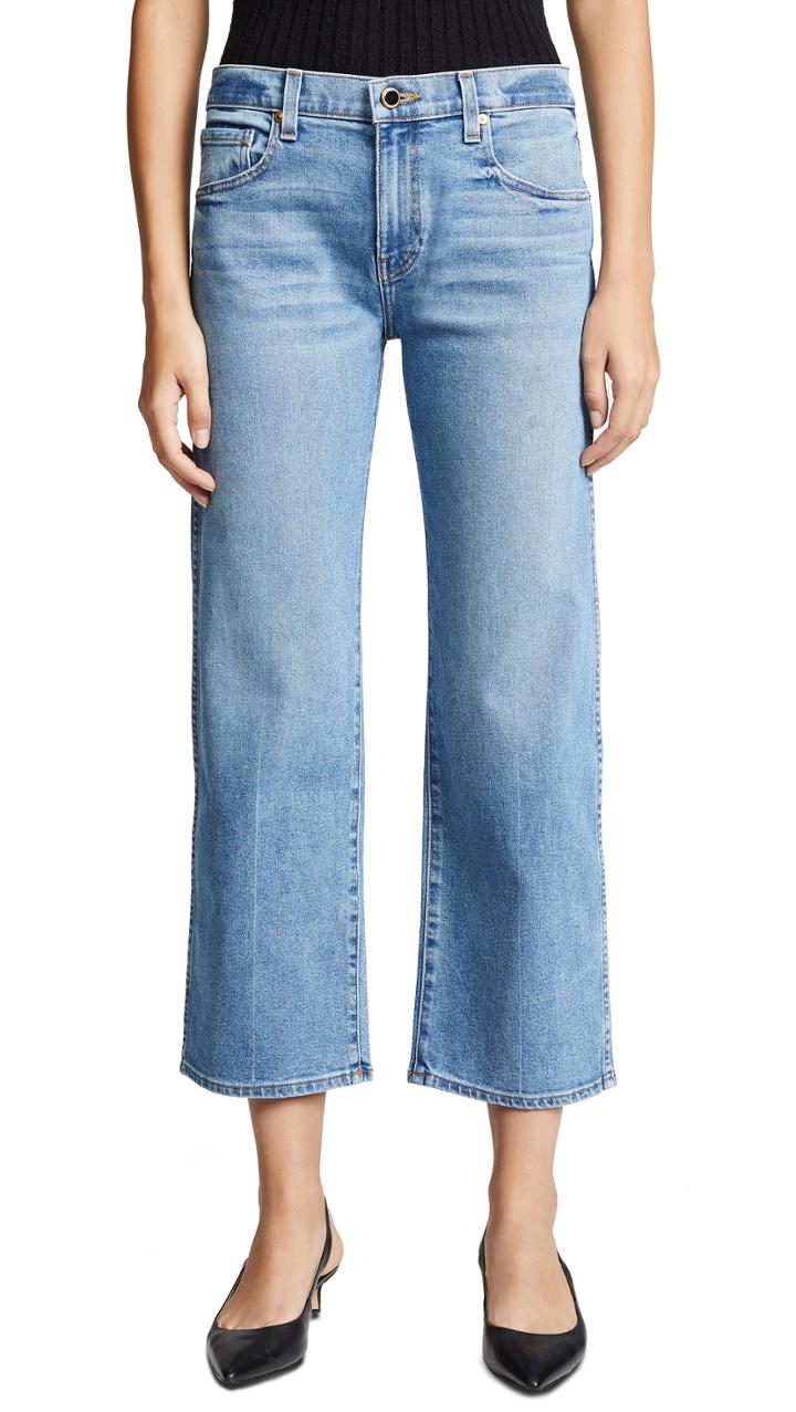 Khaite Wendall Cropped Wide Leg Jeans