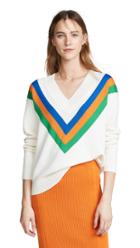 Tory Burch Color Block V Sweater