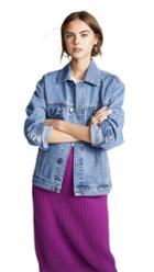Katya Dobryakova Flower Eyes Denim Jacket