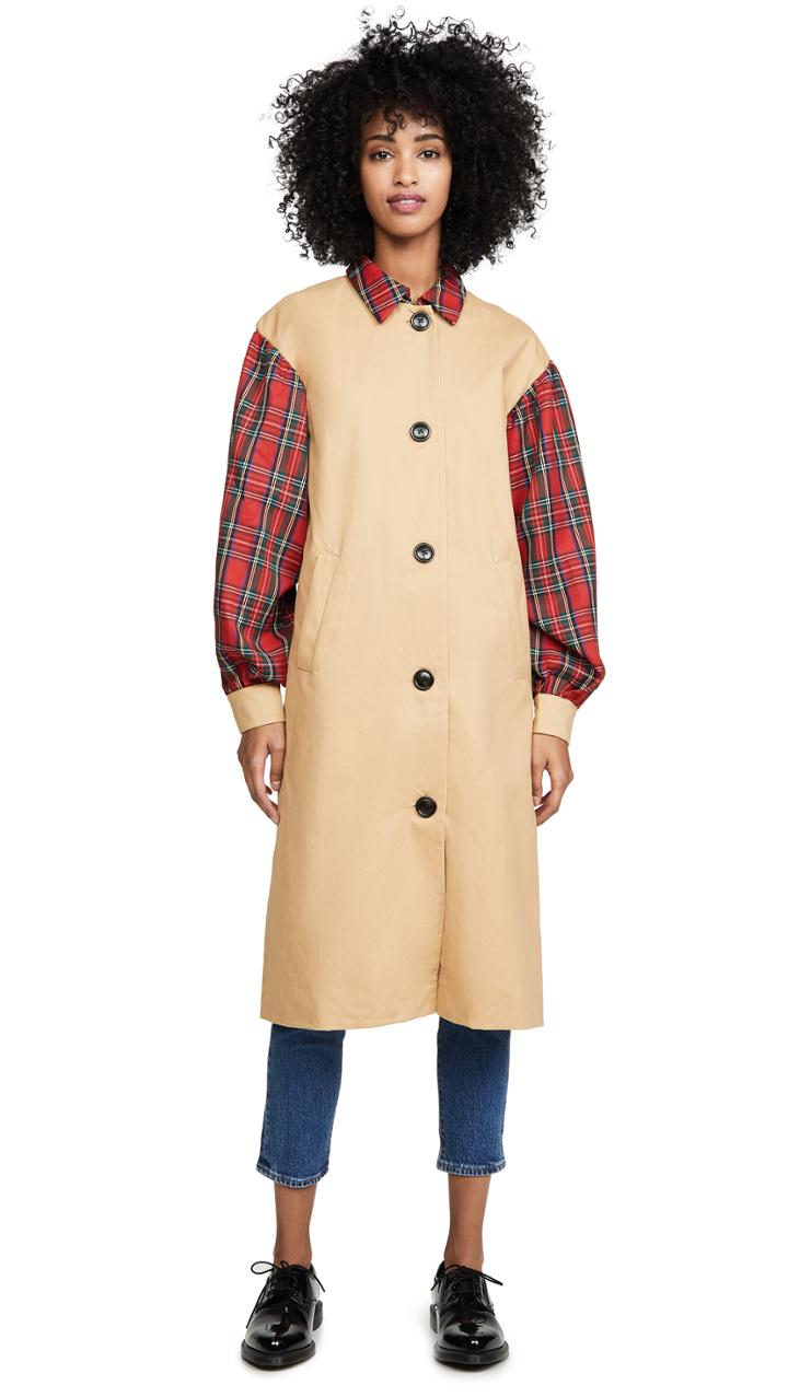 English Factory Combo Tartan Trench