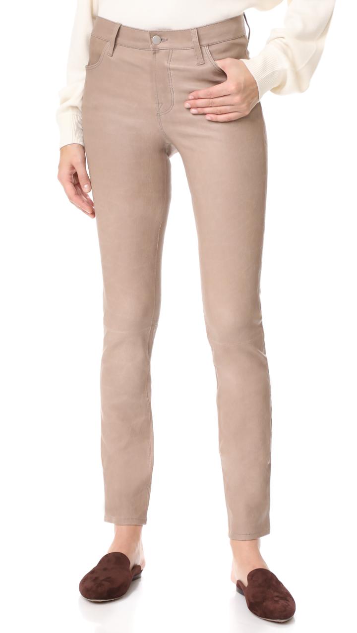 J Brand Maude Mid Rise Cigarette Leather Pants