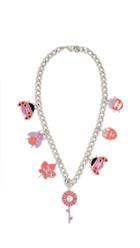 What Goes Around Comes Around Chanel Pink Enamel Charm Necklace