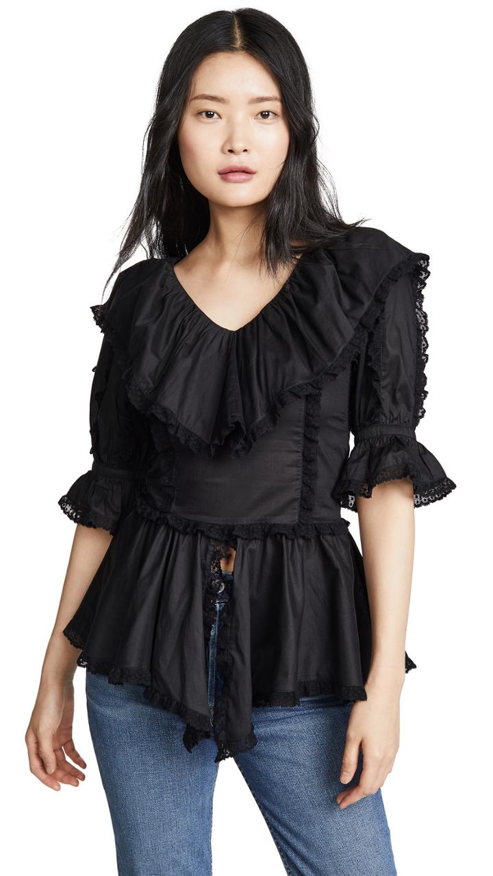 See By Chloe Ruffle Puff Sleeve Blouse
