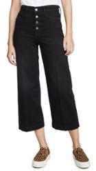 Frame Ali Wide Crop Jeans With Exposed Buttons