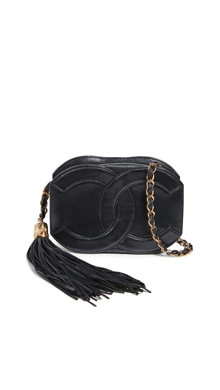What Goes Around Comes Around Chanel Black Lambskin Cc Mini Shoulder Bag