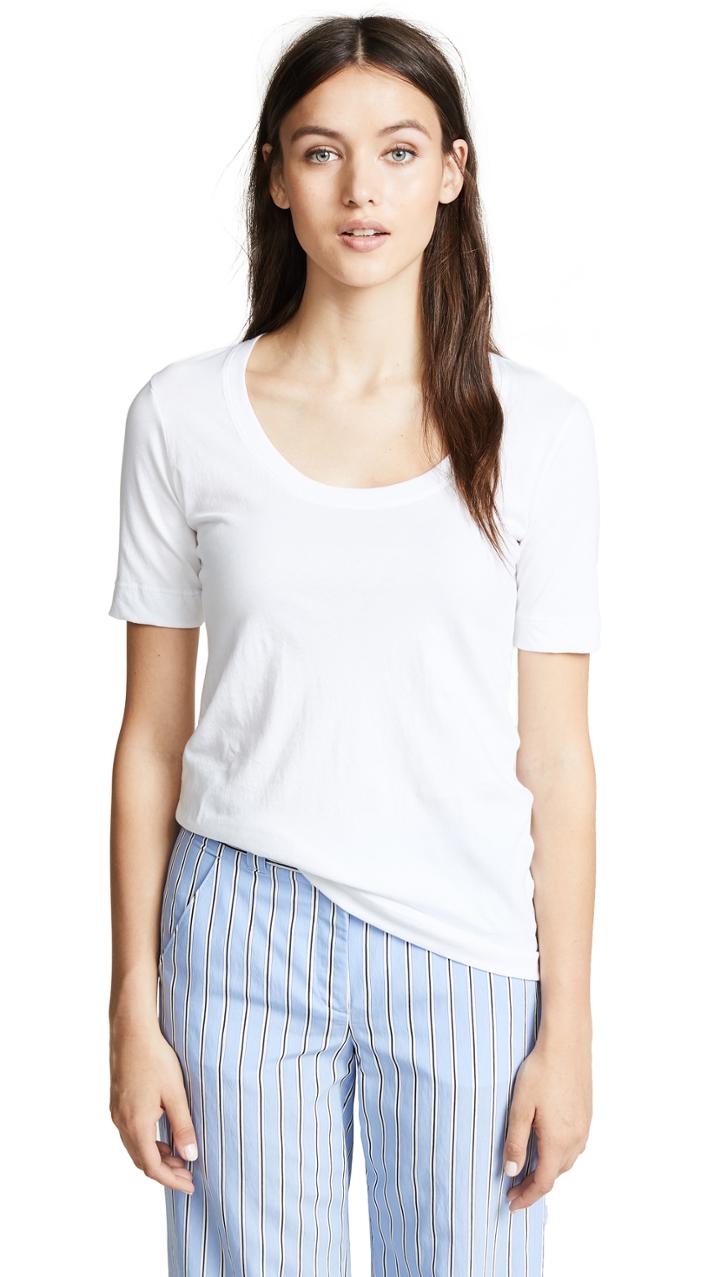 Adam Lippes Open Neck T Shirt
