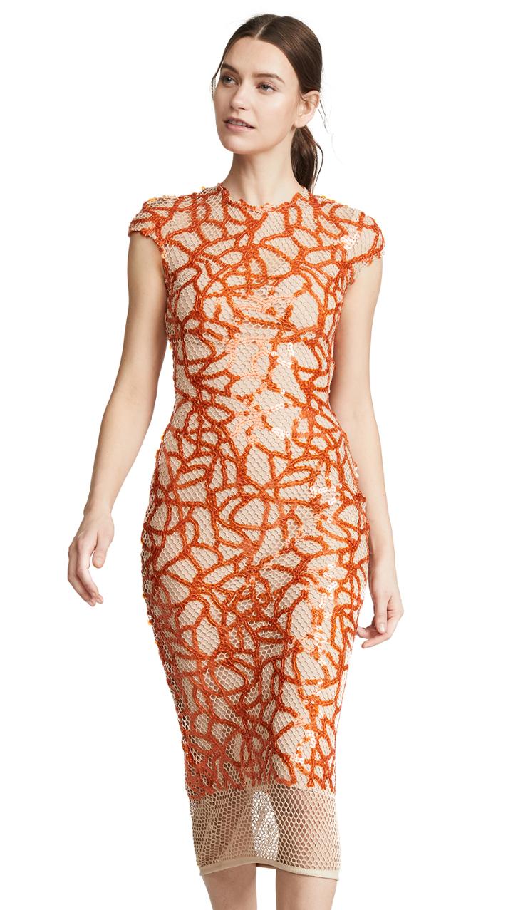 Sandra Mansour Sleeveless Embroidered Dress