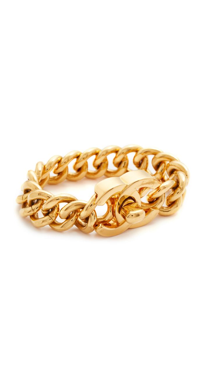 What Goes Around Comes Around Large Chanel Turn Lock Bracelet Previously Owned 