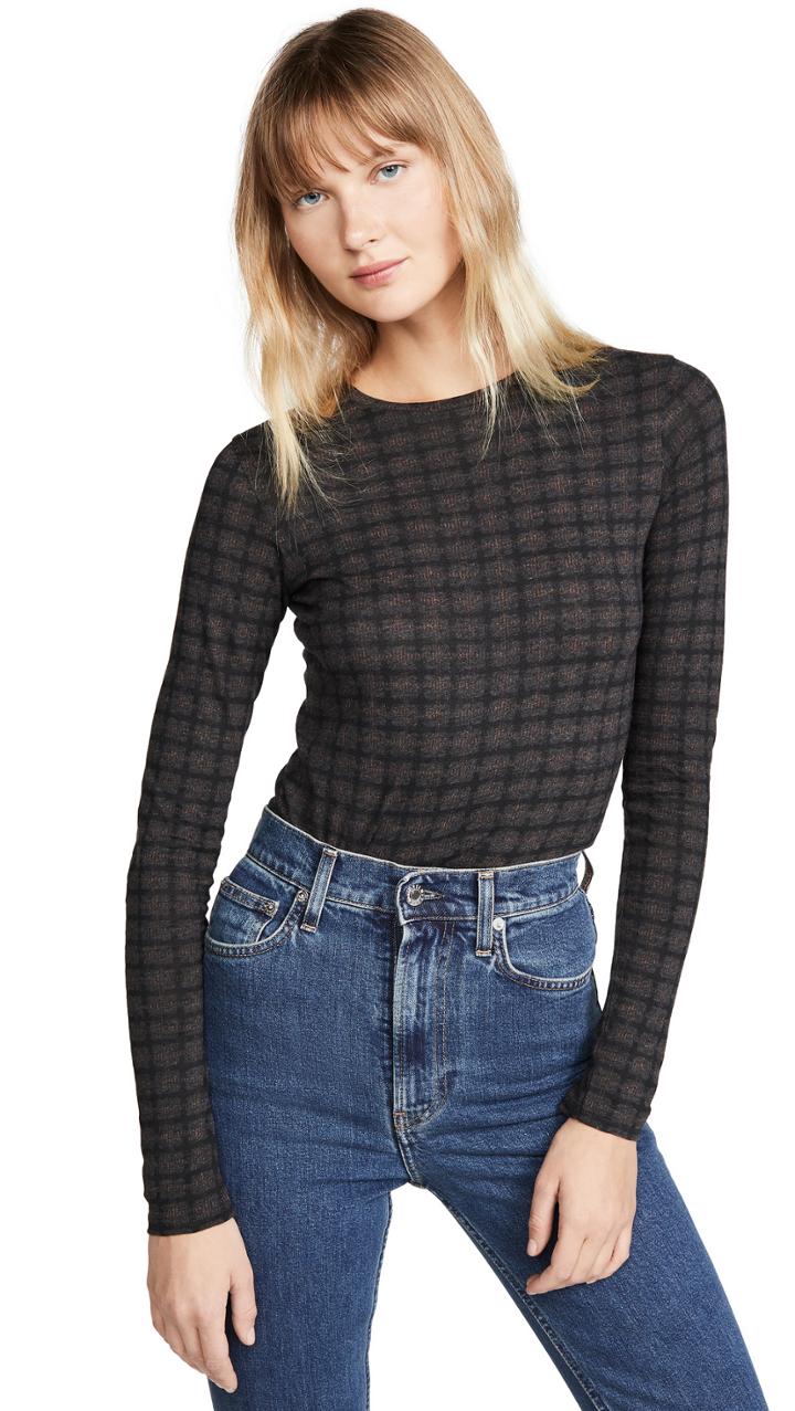 Vince Check Plaid Long Sleeve Shirt