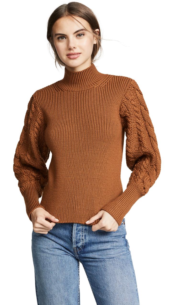 Caroline Constas Rib And Cable Turtleneck