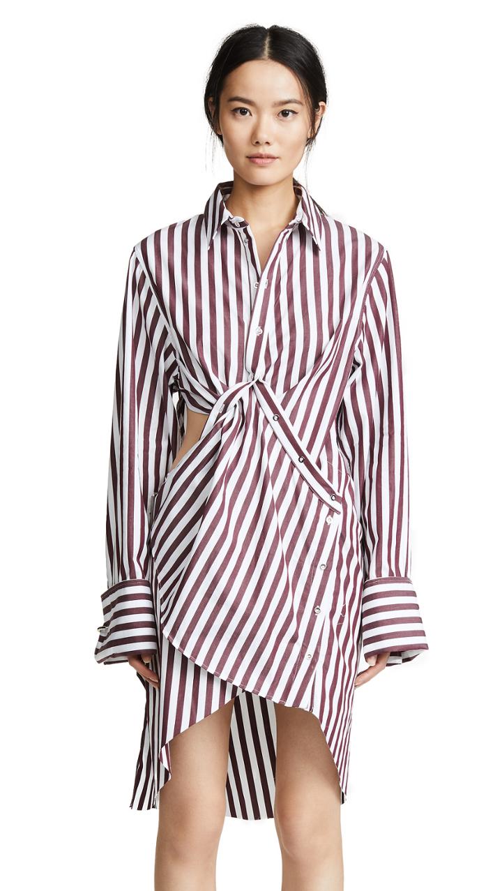 Marques Almeida Draped Cutout Shirt Dress
