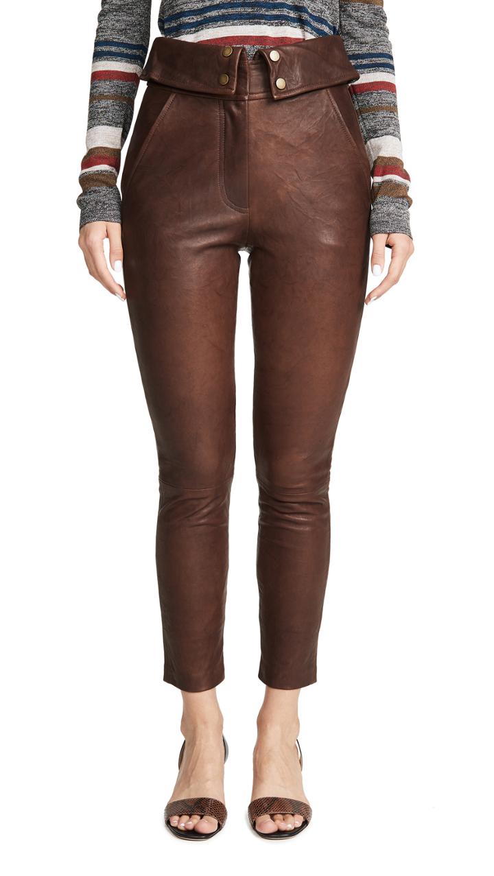 Veronica Beard Minerva Leather Pants