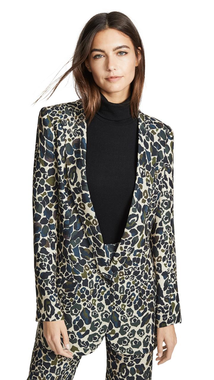 Smythe Long Notched Shawl Blazer